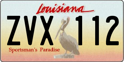 LA license plate ZVX112