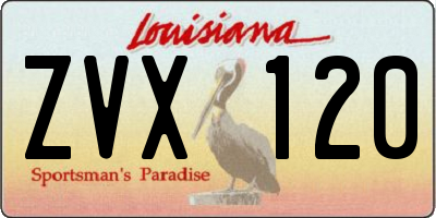 LA license plate ZVX120