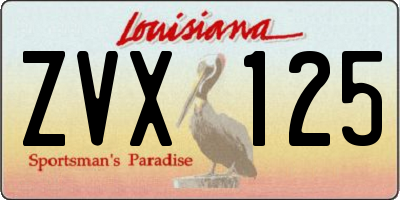 LA license plate ZVX125