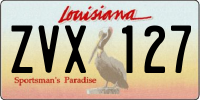 LA license plate ZVX127