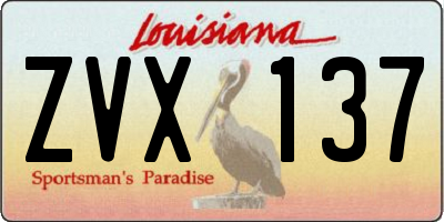 LA license plate ZVX137
