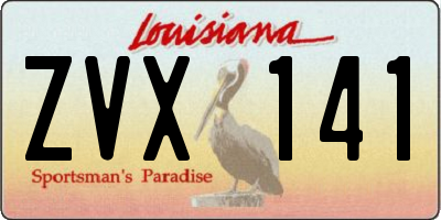 LA license plate ZVX141