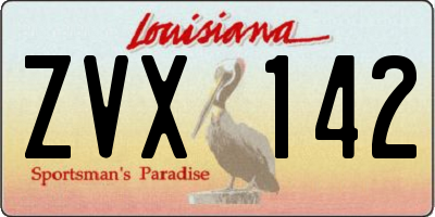 LA license plate ZVX142