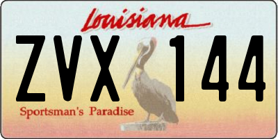 LA license plate ZVX144
