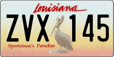 LA license plate ZVX145