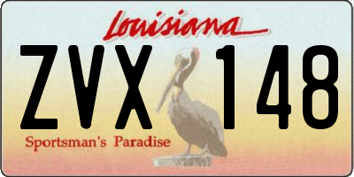 LA license plate ZVX148