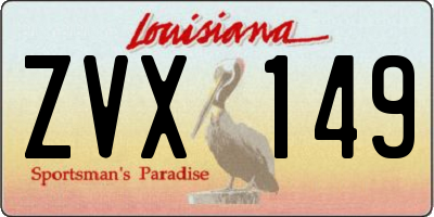 LA license plate ZVX149