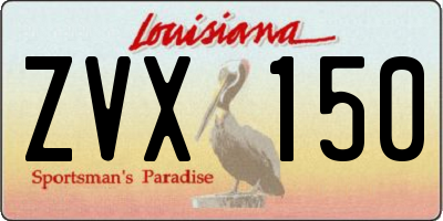 LA license plate ZVX150