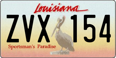 LA license plate ZVX154