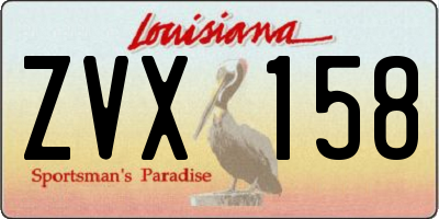 LA license plate ZVX158