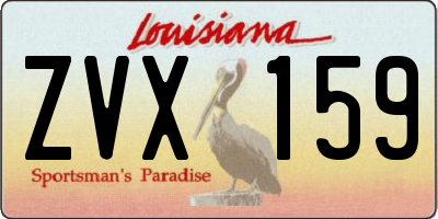 LA license plate ZVX159