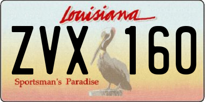 LA license plate ZVX160