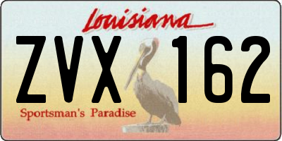 LA license plate ZVX162