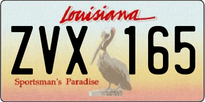 LA license plate ZVX165