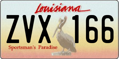 LA license plate ZVX166