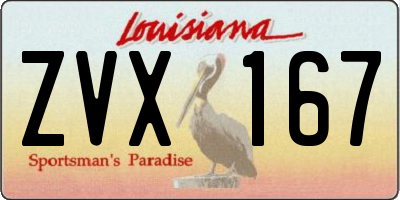 LA license plate ZVX167