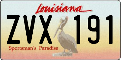 LA license plate ZVX191