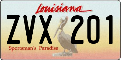 LA license plate ZVX201