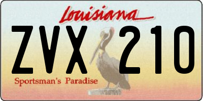 LA license plate ZVX210