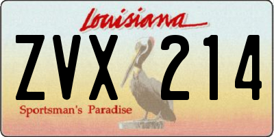 LA license plate ZVX214