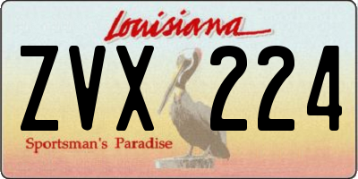 LA license plate ZVX224