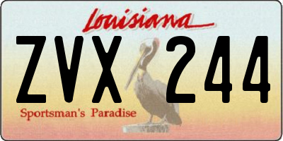 LA license plate ZVX244