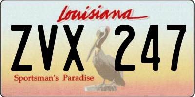 LA license plate ZVX247