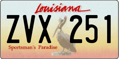 LA license plate ZVX251