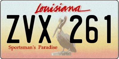 LA license plate ZVX261