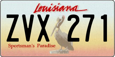 LA license plate ZVX271