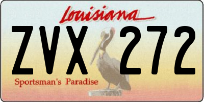 LA license plate ZVX272