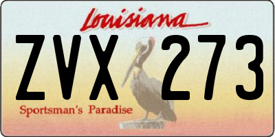LA license plate ZVX273