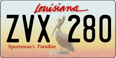 LA license plate ZVX280