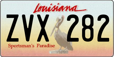 LA license plate ZVX282