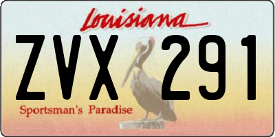 LA license plate ZVX291