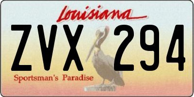 LA license plate ZVX294