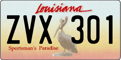 LA license plate ZVX301
