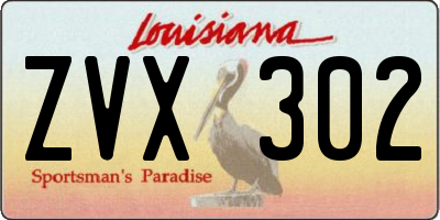 LA license plate ZVX302