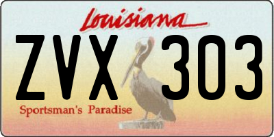 LA license plate ZVX303