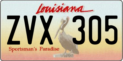 LA license plate ZVX305