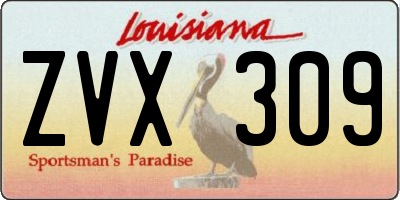 LA license plate ZVX309