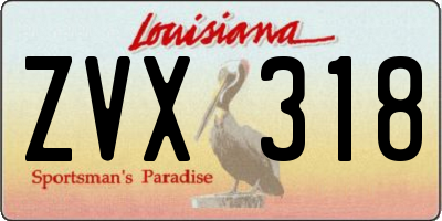 LA license plate ZVX318