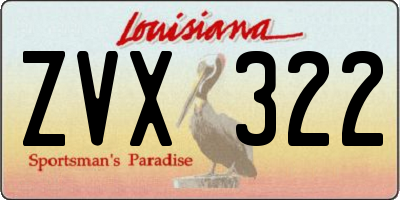 LA license plate ZVX322