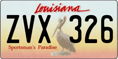 LA license plate ZVX326