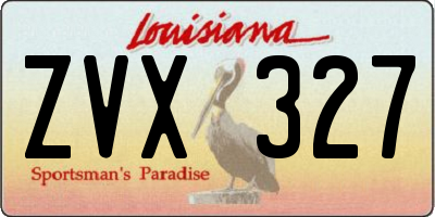 LA license plate ZVX327