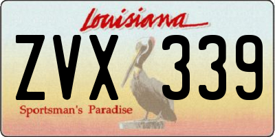 LA license plate ZVX339