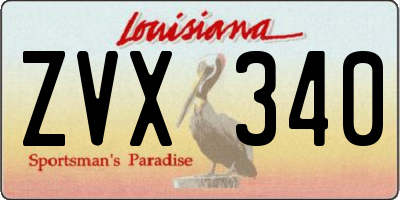 LA license plate ZVX340