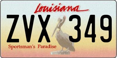 LA license plate ZVX349