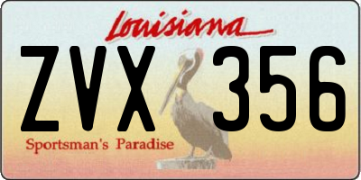 LA license plate ZVX356