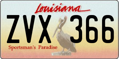 LA license plate ZVX366